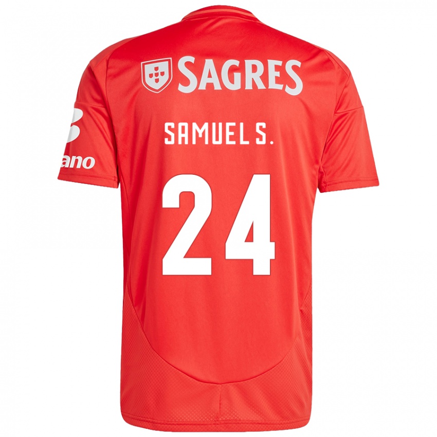 Enfant Maillot Samuel Soares #24 Rouge Blanc Tenues Domicile 2024/25 T-Shirt Suisse