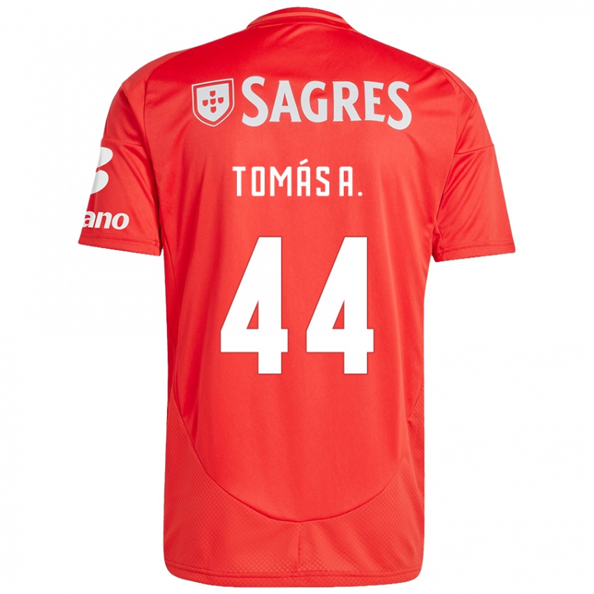 Enfant Maillot Tomás Araújo #44 Rouge Blanc Tenues Domicile 2024/25 T-Shirt Suisse