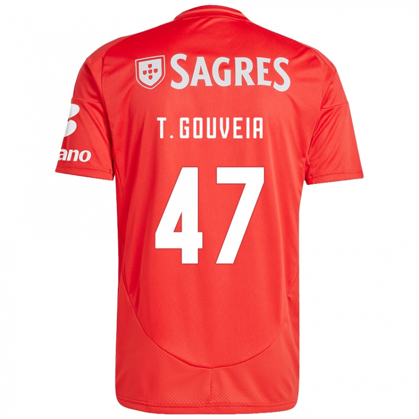 Enfant Maillot Tiago Gouveia #47 Rouge Blanc Tenues Domicile 2024/25 T-Shirt Suisse