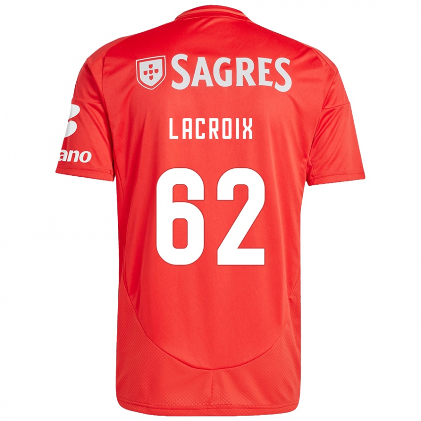 Enfant Maillot Lenny Lacroix #62 Rouge Blanc Tenues Domicile 2024/25 T-Shirt Suisse