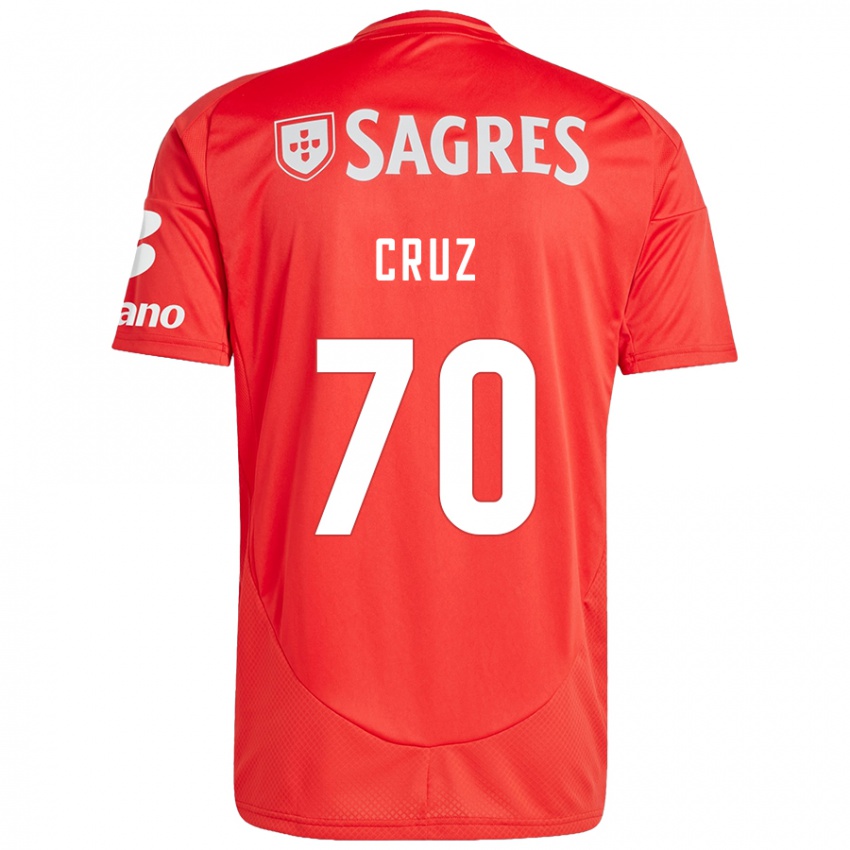 Enfant Maillot Filipe Cruz #70 Rouge Blanc Tenues Domicile 2024/25 T-Shirt Suisse