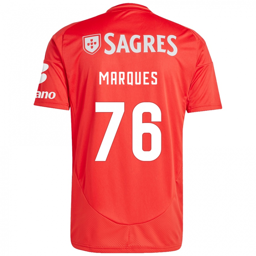 Enfant Maillot Gustavo Marques #76 Rouge Blanc Tenues Domicile 2024/25 T-Shirt Suisse