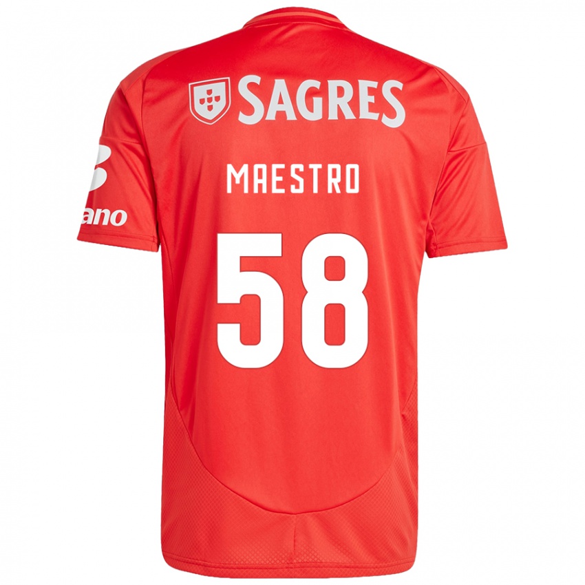 Enfant Maillot Maestro #58 Rouge Blanc Tenues Domicile 2024/25 T-Shirt Suisse