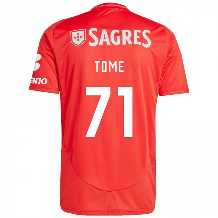 Enfant Maillot João Tomé #71 Rouge Blanc Tenues Domicile 2024/25 T-Shirt Suisse