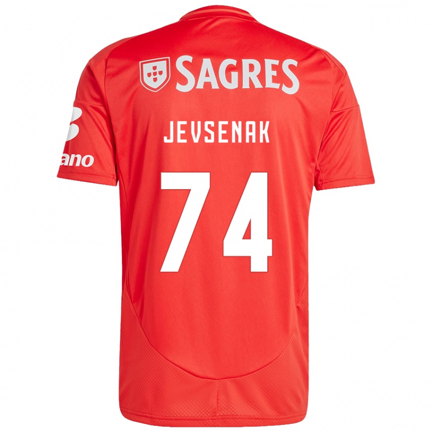 Enfant Maillot Zan Jevsenak #74 Rouge Blanc Tenues Domicile 2024/25 T-Shirt Suisse