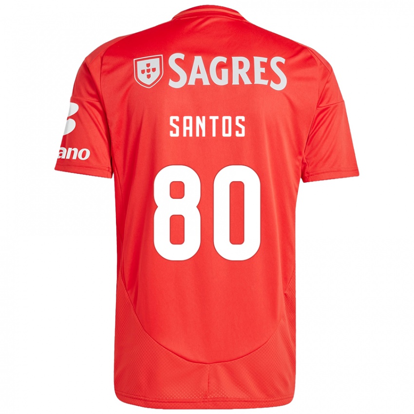 Enfant Maillot Pedro Santos #80 Rouge Blanc Tenues Domicile 2024/25 T-Shirt Suisse