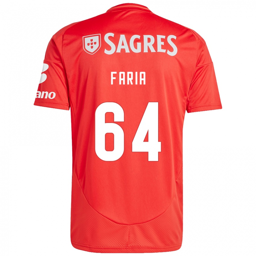 Enfant Maillot Hugo Faria #64 Rouge Blanc Tenues Domicile 2024/25 T-Shirt Suisse