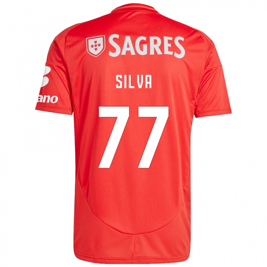 Enfant Maillot Jessica Silva #77 Rouge Blanc Tenues Domicile 2024/25 T-Shirt Suisse