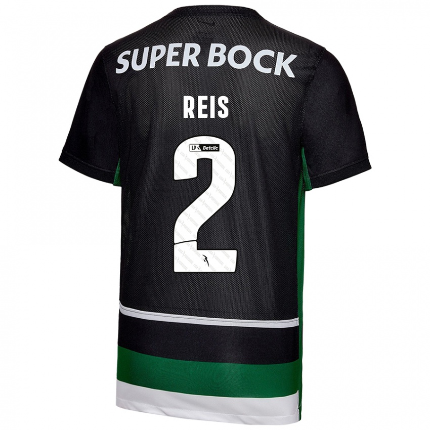 Enfant Maillot Matheus Reis #2 Noir Blanc Vert Tenues Domicile 2024/25 T-Shirt Suisse