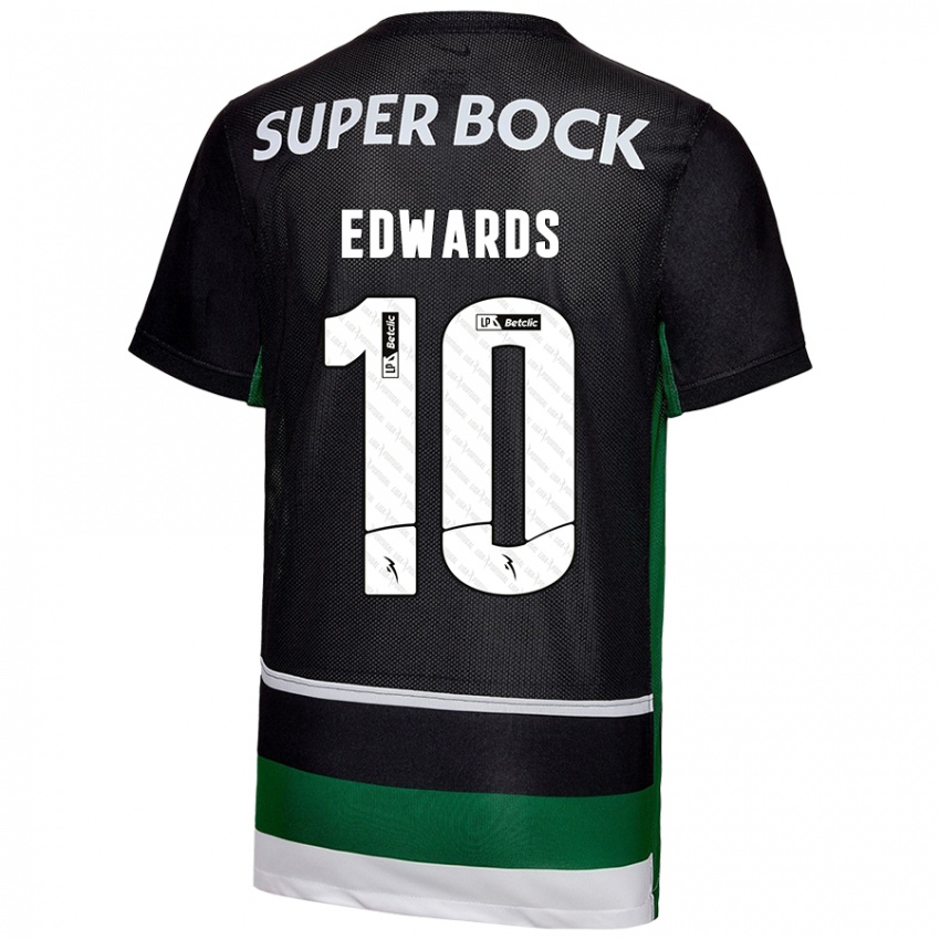 Enfant Maillot Marcus Edwards #10 Noir Blanc Vert Tenues Domicile 2024/25 T-Shirt Suisse