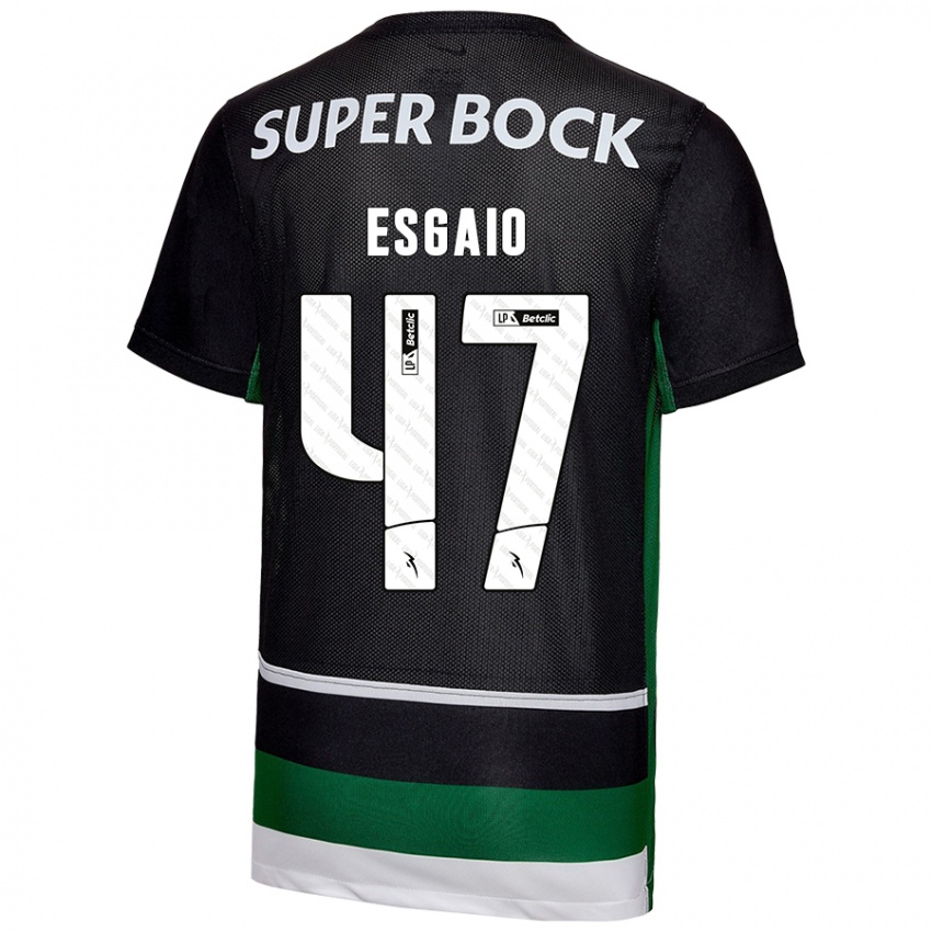 Enfant Maillot Ricardo Esgaio #47 Noir Blanc Vert Tenues Domicile 2024/25 T-Shirt Suisse