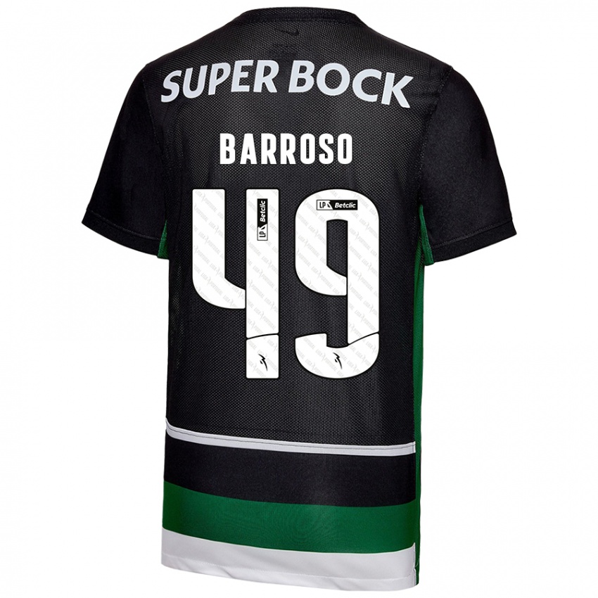 Enfant Maillot Leonardo Barroso #49 Noir Blanc Vert Tenues Domicile 2024/25 T-Shirt Suisse