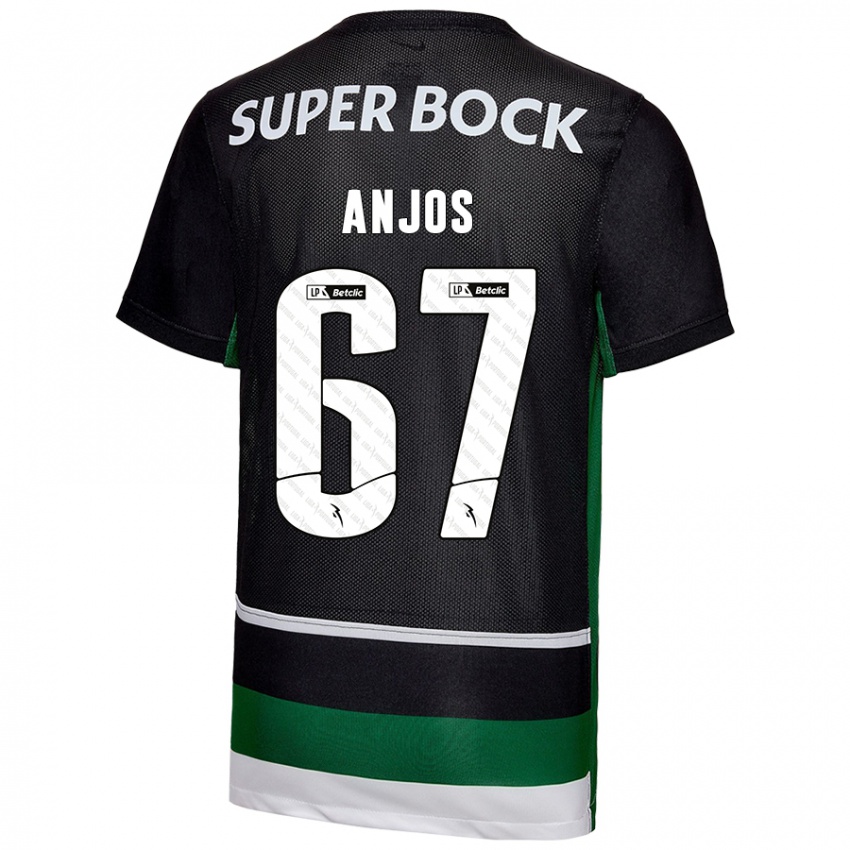 Enfant Maillot Lucas Anjos #67 Noir Blanc Vert Tenues Domicile 2024/25 T-Shirt Suisse