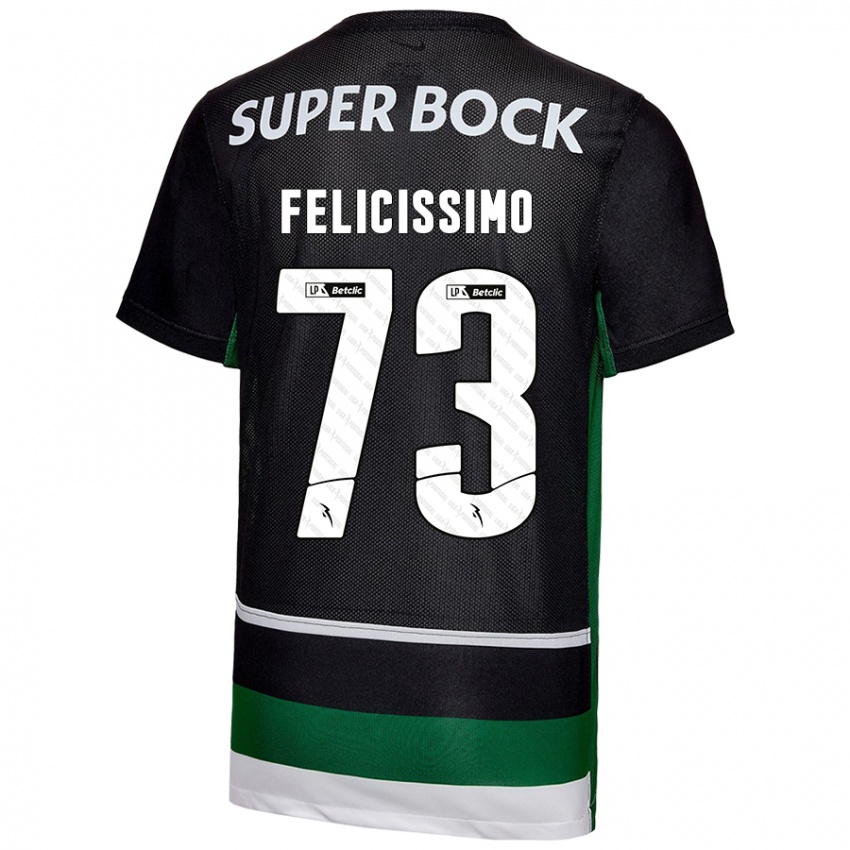 Enfant Maillot Eduardo Felicíssimo #73 Noir Blanc Vert Tenues Domicile 2024/25 T-Shirt Suisse