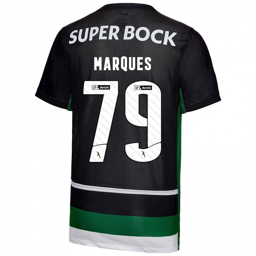 Enfant Maillot Rodrigo Marquês #79 Noir Blanc Vert Tenues Domicile 2024/25 T-Shirt Suisse