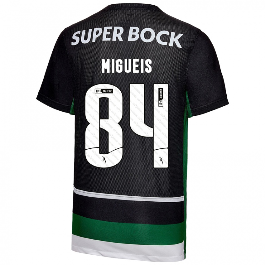 Enfant Maillot Pedro Miguéis #84 Noir Blanc Vert Tenues Domicile 2024/25 T-Shirt Suisse