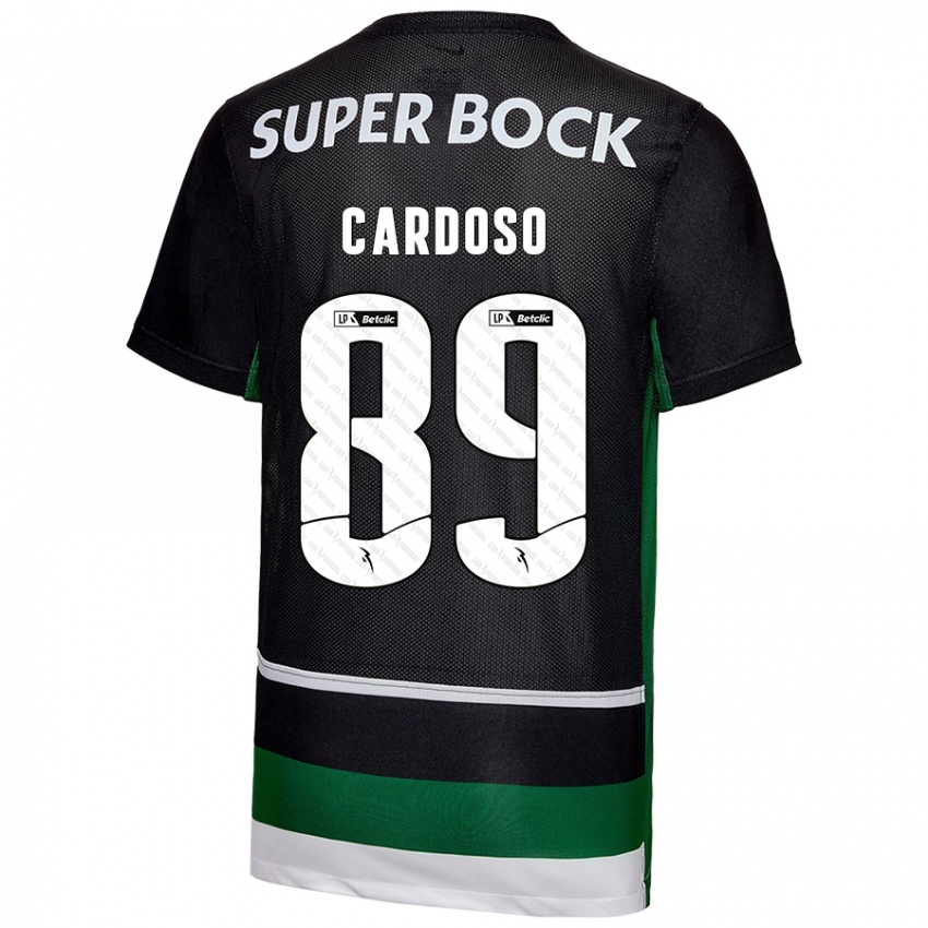 Enfant Maillot Nilton Cardoso #89 Noir Blanc Vert Tenues Domicile 2024/25 T-Shirt Suisse