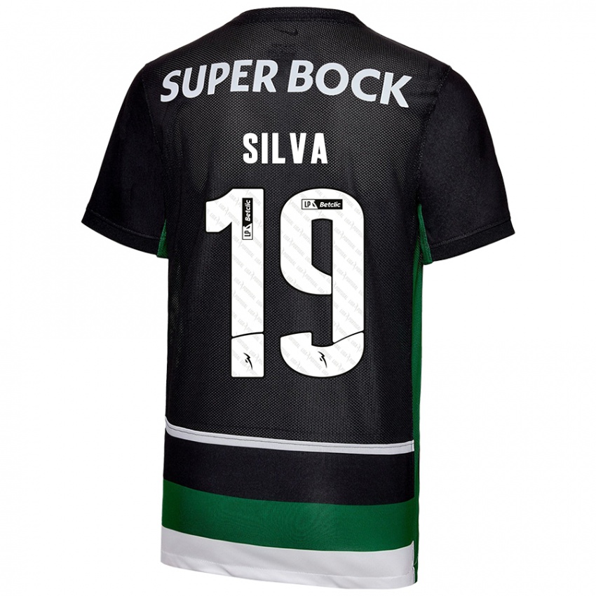 Enfant Maillot Diana Silva #19 Noir Blanc Vert Tenues Domicile 2024/25 T-Shirt Suisse