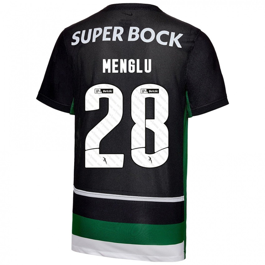 Enfant Maillot Shen Menglu #28 Noir Blanc Vert Tenues Domicile 2024/25 T-Shirt Suisse