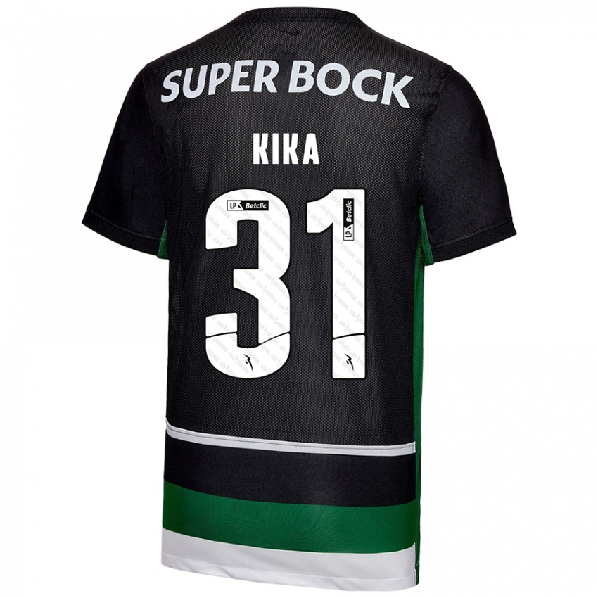 Enfant Maillot Kika #31 Noir Blanc Vert Tenues Domicile 2024/25 T-Shirt Suisse