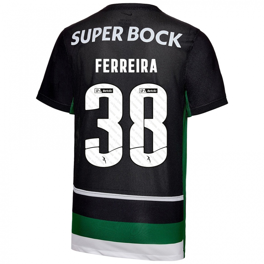 Enfant Maillot Marta Ferreira #38 Noir Blanc Vert Tenues Domicile 2024/25 T-Shirt Suisse