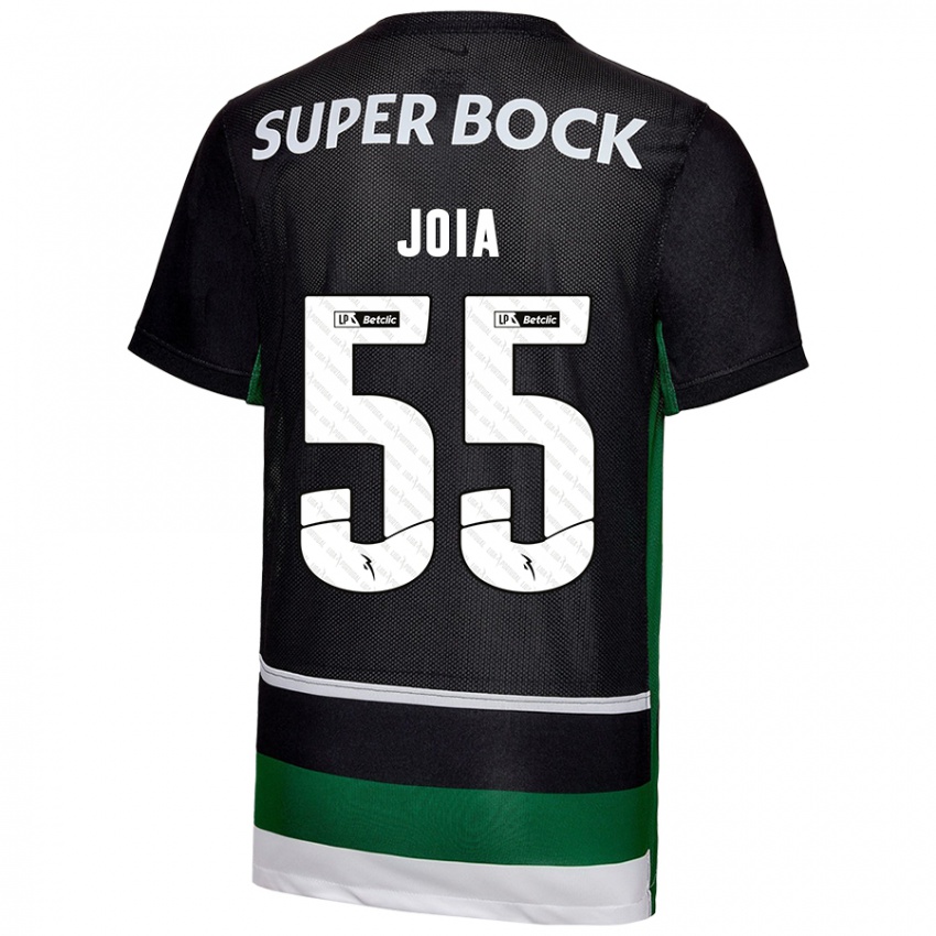 Enfant Maillot Carolina Joia #55 Noir Blanc Vert Tenues Domicile 2024/25 T-Shirt Suisse