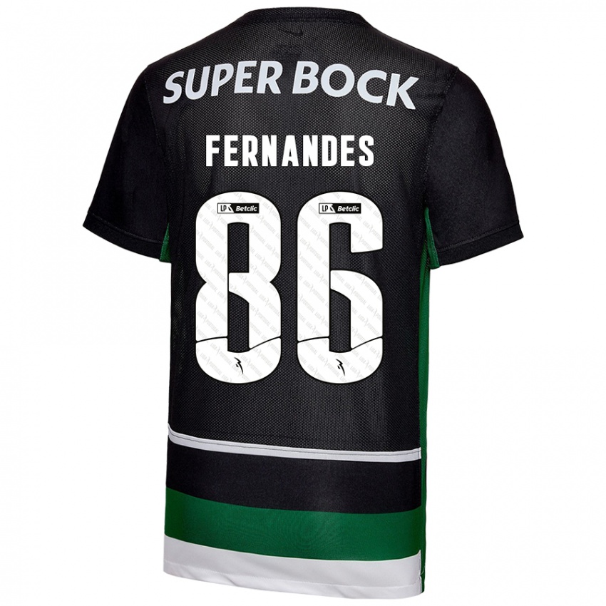 Enfant Maillot Emanuel Fernandes #86 Noir Blanc Vert Tenues Domicile 2024/25 T-Shirt Suisse