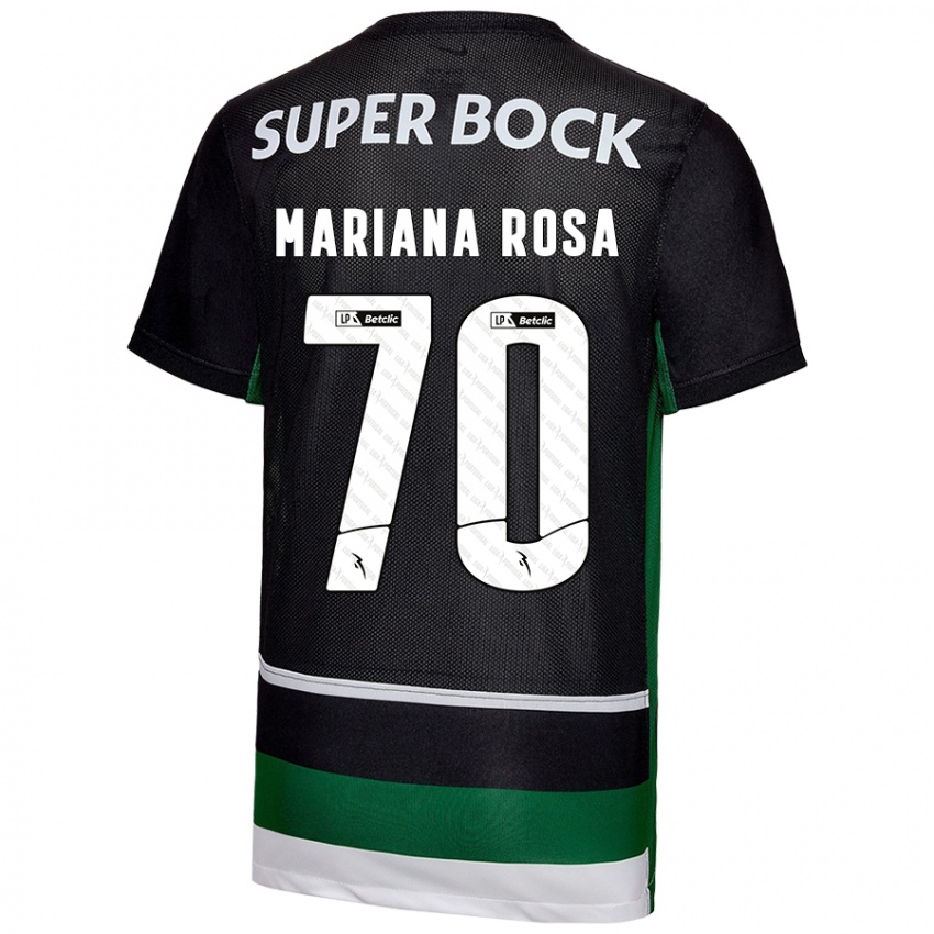 Enfant Maillot Mariana Silva Pinto Vilaça Da Rosa #70 Noir Blanc Vert Tenues Domicile 2024/25 T-Shirt Suisse