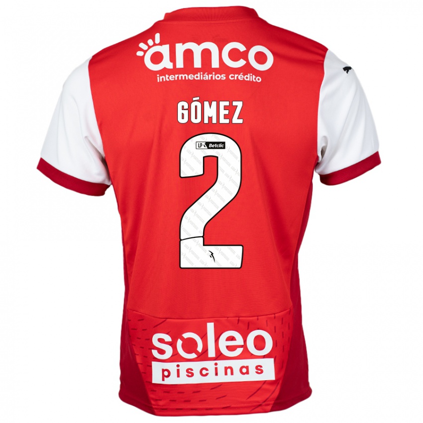 Kinder Víctor Gómez #2 Rot Weiß Heimtrikot Trikot 2024/25 T-Shirt Schweiz