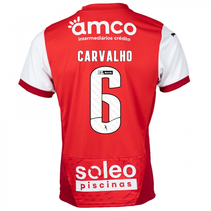 Kinder Vitor Carvalho #6 Rot Weiß Heimtrikot Trikot 2024/25 T-Shirt Schweiz