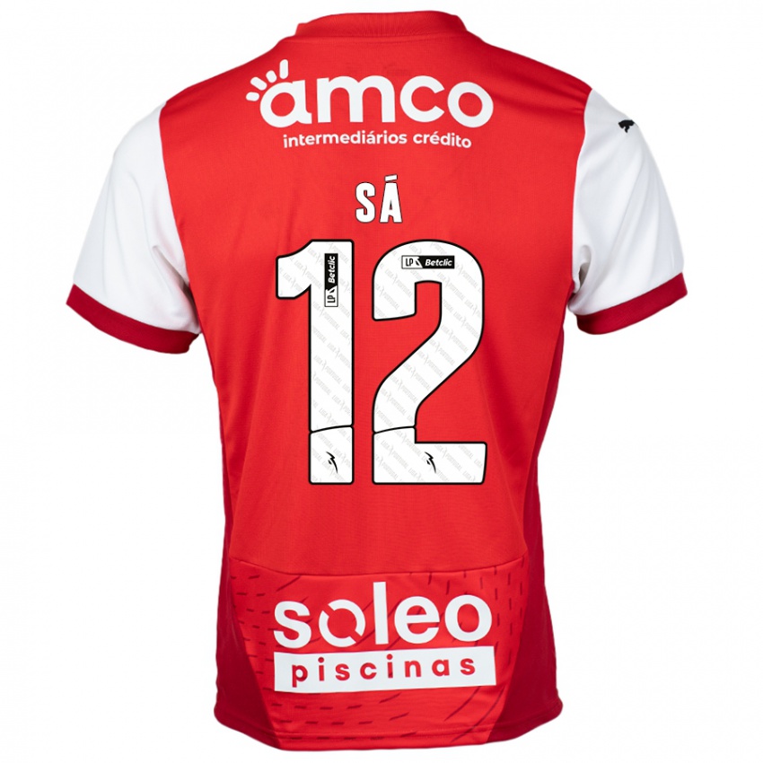 Kinder Tiago Sá #12 Rot Weiß Heimtrikot Trikot 2024/25 T-Shirt Schweiz