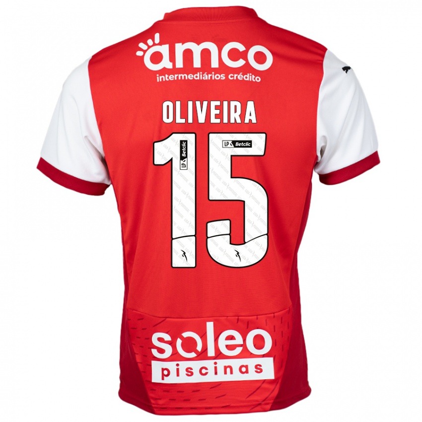 Kinder Paulo Oliveira #15 Rot Weiß Heimtrikot Trikot 2024/25 T-Shirt Schweiz