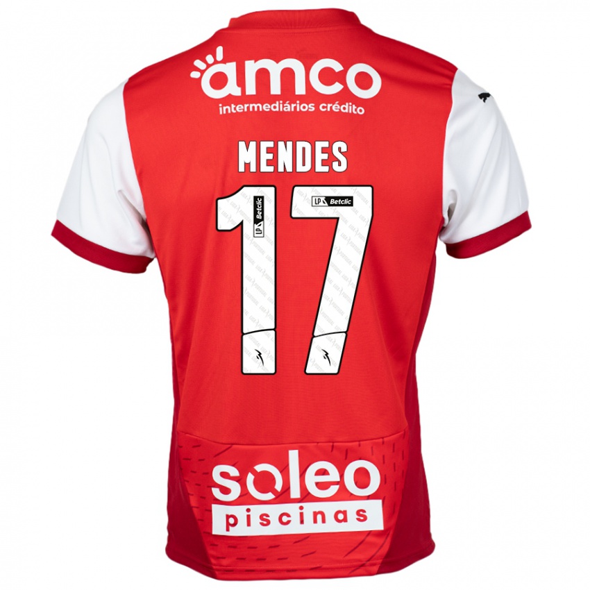 Kinder Joe Mendes #17 Rot Weiß Heimtrikot Trikot 2024/25 T-Shirt Schweiz