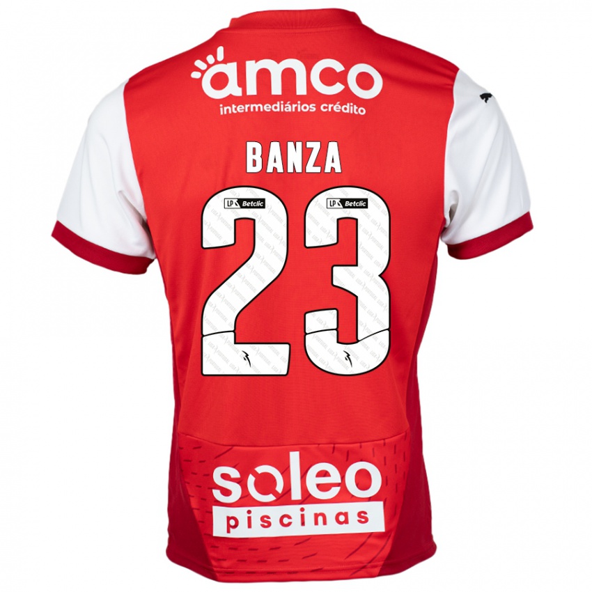 Kinder Simon Banza #23 Rot Weiß Heimtrikot Trikot 2024/25 T-Shirt Schweiz