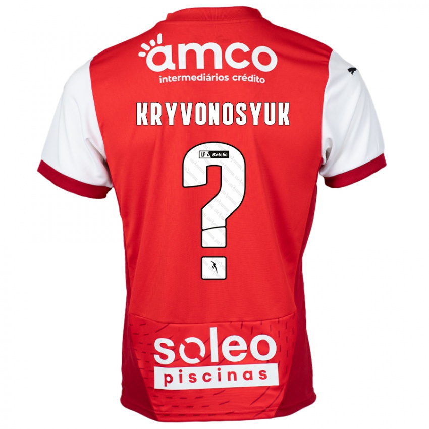 Kinder Leonardo Kryvonosyuk #0 Rot Weiß Heimtrikot Trikot 2024/25 T-Shirt Schweiz