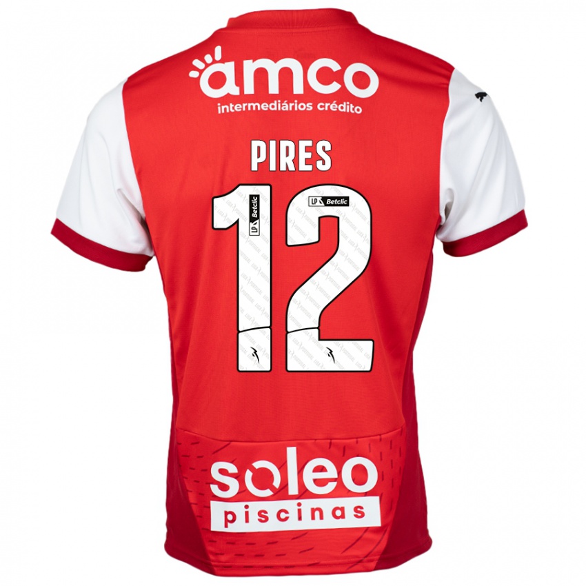 Kinder Hugo Pires #12 Rot Weiß Heimtrikot Trikot 2024/25 T-Shirt Schweiz