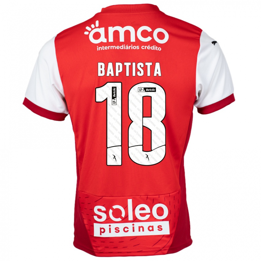 Kinder Tiago Baptista #18 Rot Weiß Heimtrikot Trikot 2024/25 T-Shirt Schweiz