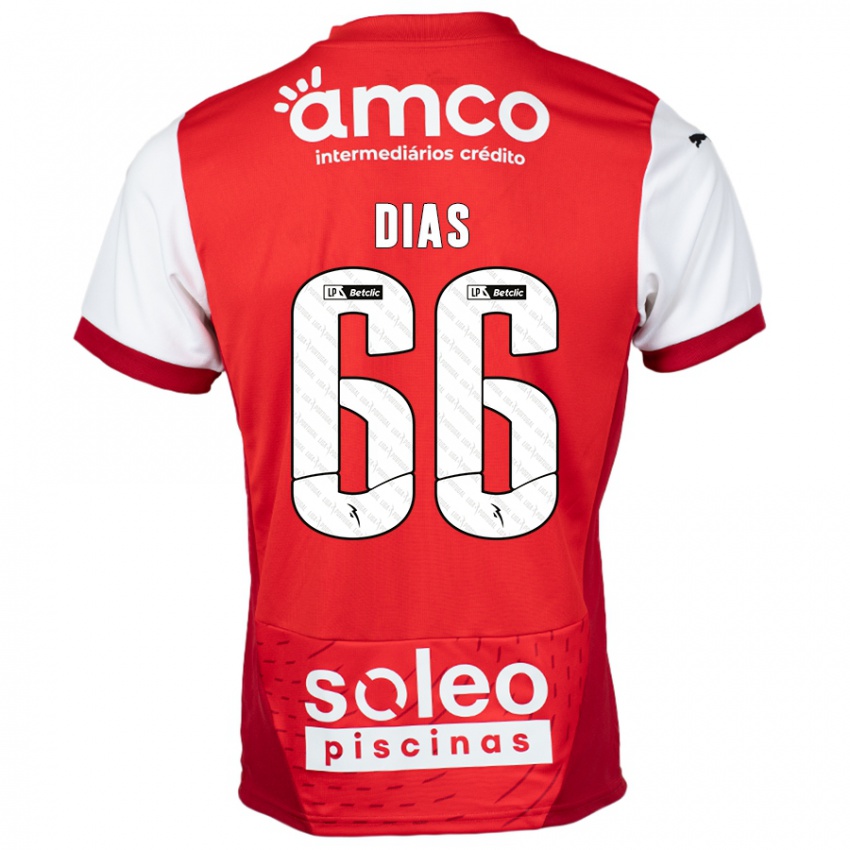 Kinder Gonçalo Dias #66 Rot Weiß Heimtrikot Trikot 2024/25 T-Shirt Schweiz