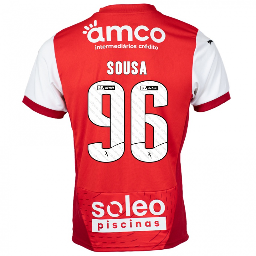 Kinder Afonso Sousa #96 Rot Weiß Heimtrikot Trikot 2024/25 T-Shirt Schweiz