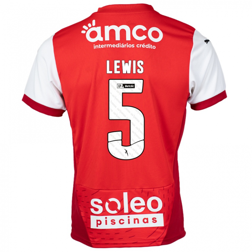 Kinder Leah Lewis #5 Rot Weiß Heimtrikot Trikot 2024/25 T-Shirt Schweiz