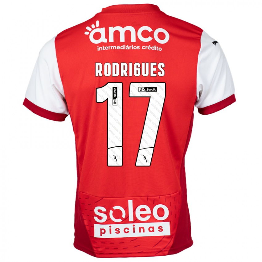 Kinder Tânia Rodrigues #17 Rot Weiß Heimtrikot Trikot 2024/25 T-Shirt Schweiz