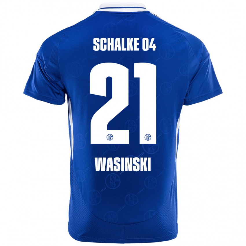 Kinder Martin Wasinski #21 Königsblau Heimtrikot Trikot 2024/25 T-Shirt Schweiz