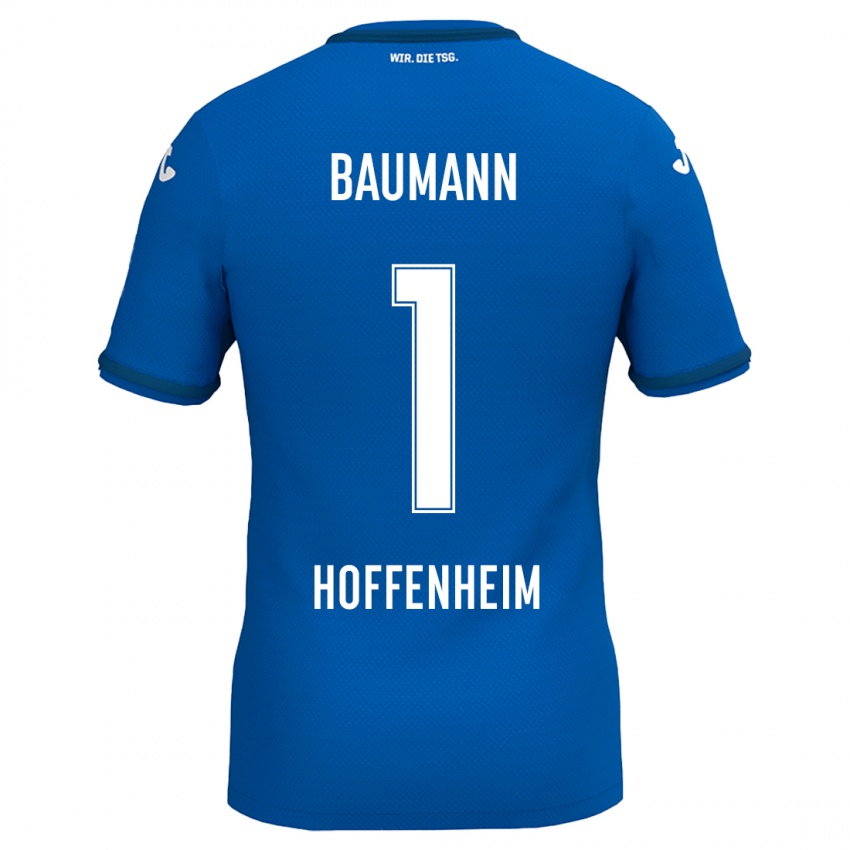 Kinder Oliver Baumann #1 Königsblau Heimtrikot Trikot 2024/25 T-Shirt Schweiz