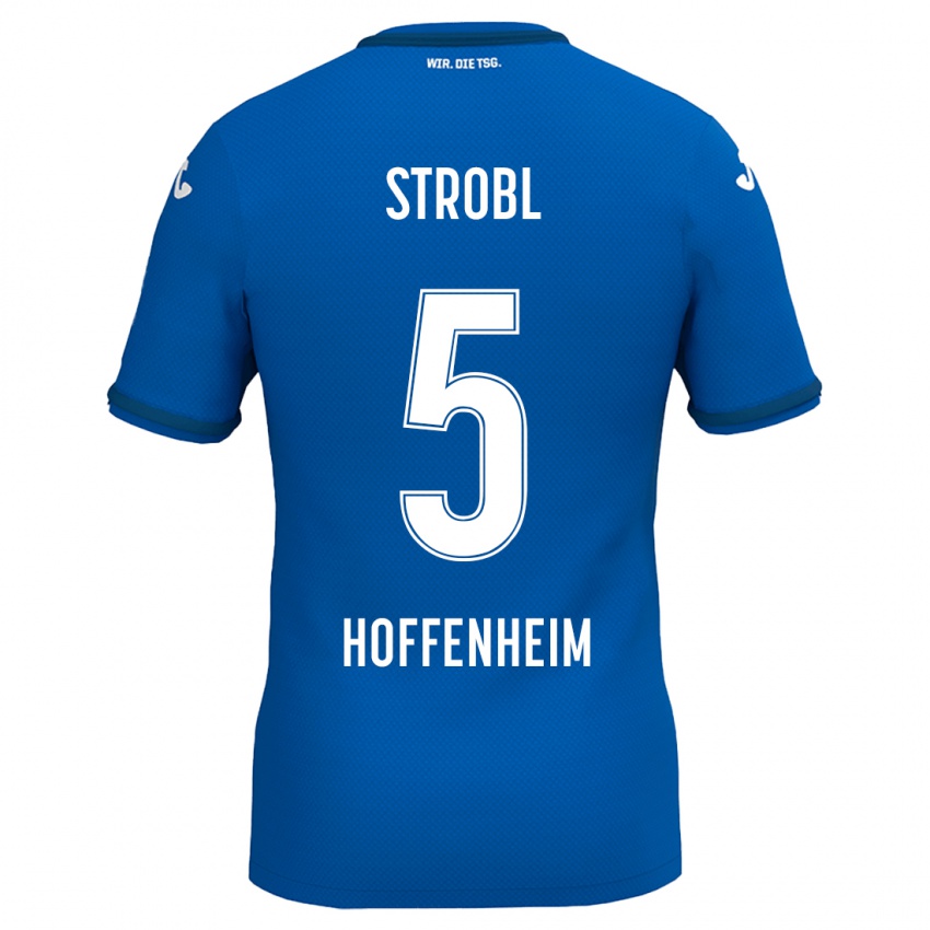 Kinder Lars Strobl #5 Königsblau Heimtrikot Trikot 2024/25 T-Shirt Schweiz