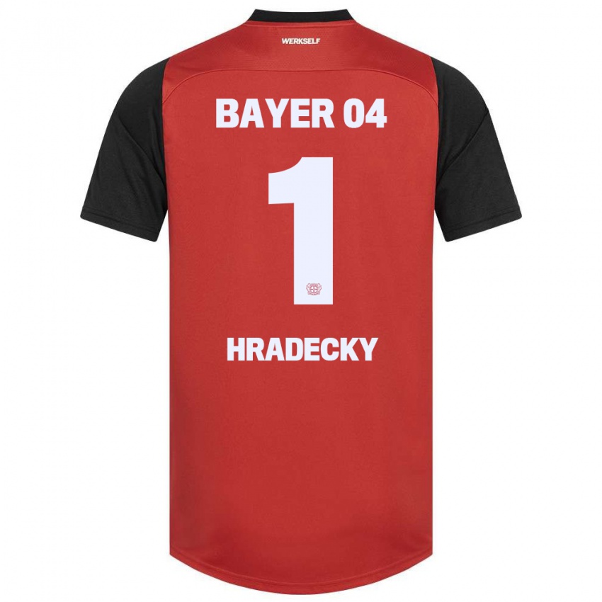 Kinder Lukas Hradecky #1 Rot Schwarz Heimtrikot Trikot 2024/25 T-Shirt Schweiz