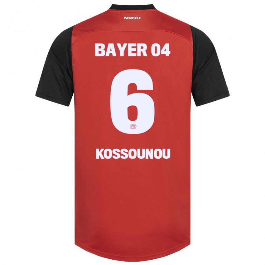 Kinder Odilon Kossounou #6 Rot Schwarz Heimtrikot Trikot 2024/25 T-Shirt Schweiz