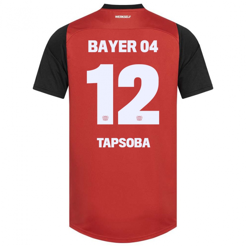 Kinder Edmond Tapsoba #12 Rot Schwarz Heimtrikot Trikot 2024/25 T-Shirt Schweiz