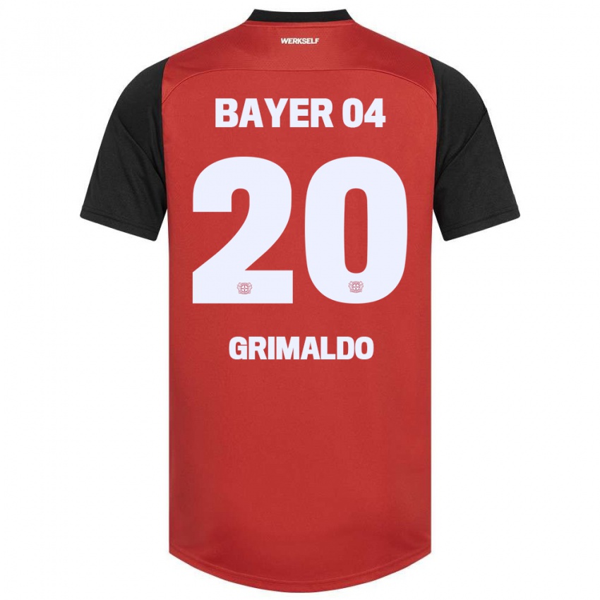 Kinder Alejandro Grimaldo #20 Rot Schwarz Heimtrikot Trikot 2024/25 T-Shirt Schweiz