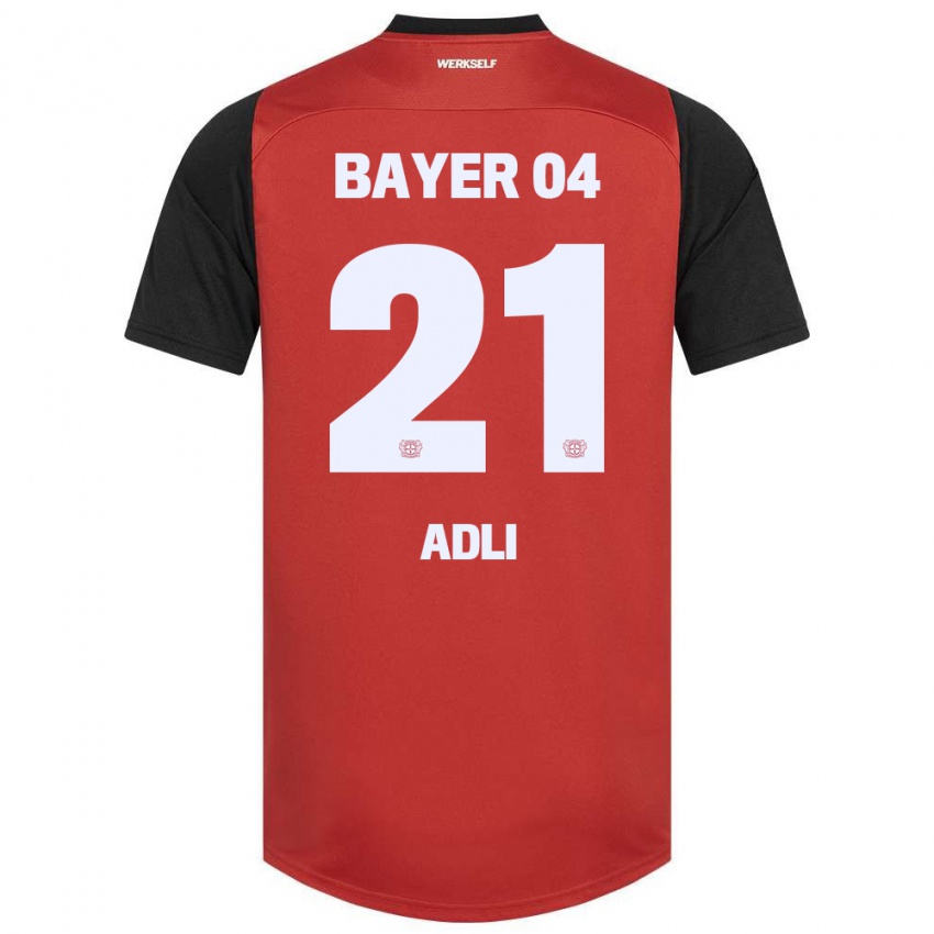 Kinder Amine Adli #21 Rot Schwarz Heimtrikot Trikot 2024/25 T-Shirt Schweiz