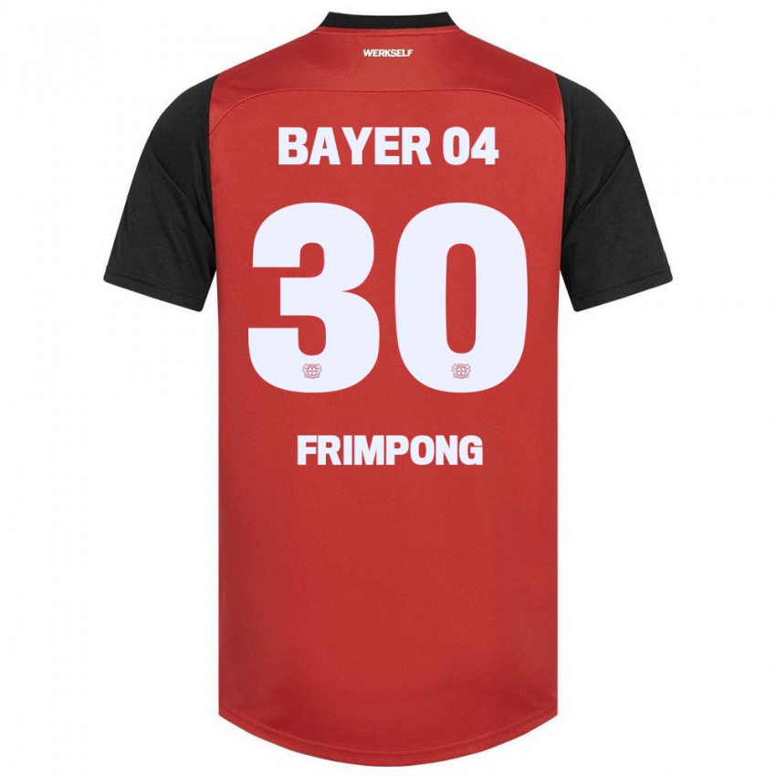 Kinder Jeremie Frimpong #30 Rot Schwarz Heimtrikot Trikot 2024/25 T-Shirt Schweiz